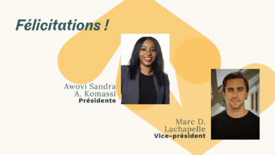 Encart présentation de la nouvelle présidence et vice-présidence